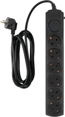 Картинка IPPON BK-6-EU-5-10-B (5м, 6 розеток, черный) APCmarket.by APCmarket
