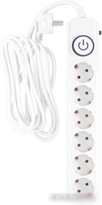 Картинка IPPON BK-6-EU-5-10-W (5м, 6 розеток, белый) APCmarket.by APCmarket